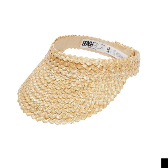 Beach Riot Straw Visor Hat Women's One Size Adjustable Coastal Resort New - Picture 2 of 9